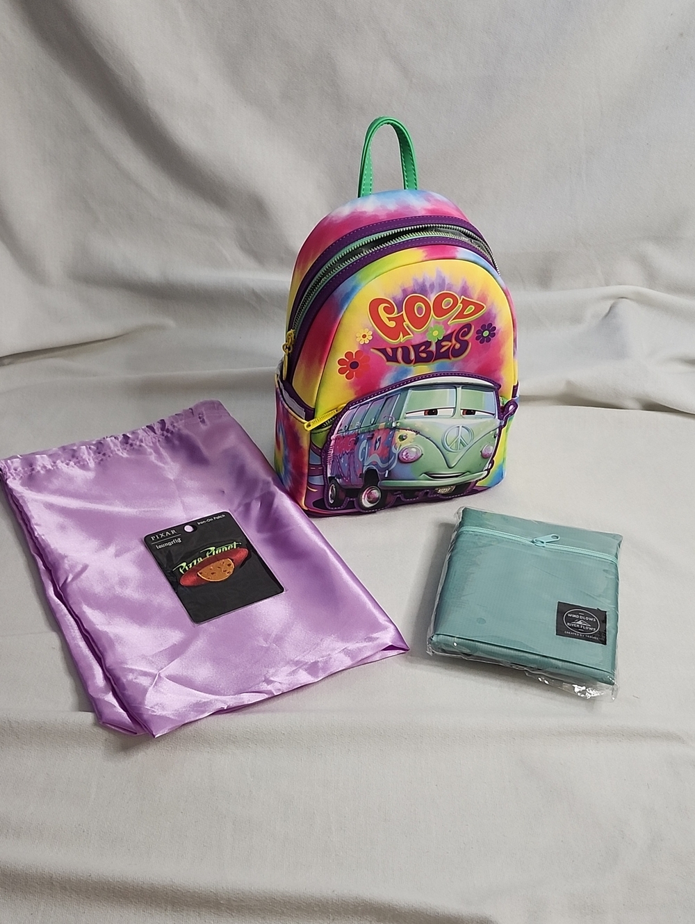 Loungefly Pixar " Good Vibes" Backpack w/ Accessories
